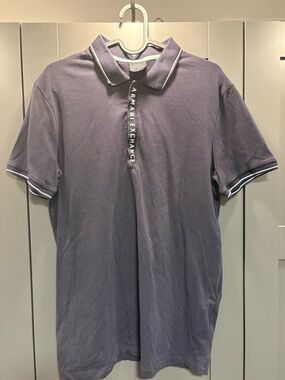 Armani Exchange Black Polo with White Trim